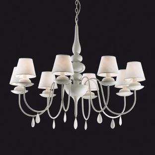Lustre 8 lampes design Ideal lux Blanche Blanc 035574