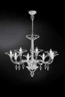 Lustre 8 lampes design Metal Lux Dedalo Blanc Métal 192.188.03