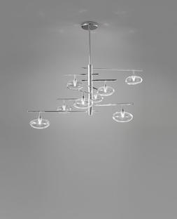 Lustre 8 lampes design Metal Lux Dolce Chrome Métal 260.188.01