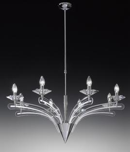 Lustre 8 lampes design Metal Lux Icaro Chrome 197.188