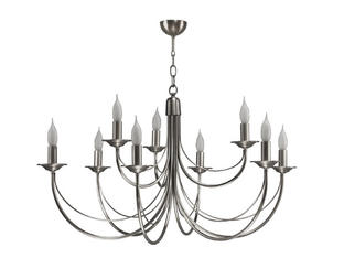 Lustre 9 lampes classique Cvl Chatelet Nickel Nickel Laiton massif LUCHAT9NI