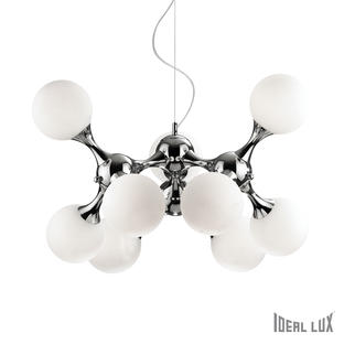 Lustre 9 lampes design Ideal lux Nodi Chrome Métal 082059