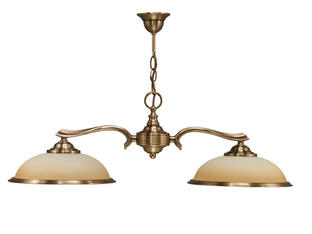 Lustre billard 2 lampes classique Cvl cluny Bruni Laiton massif LUCLUN2BR3085P