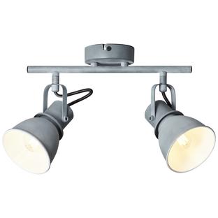 Plafonnier 2 lampes Brilliant Bogart Gris Métal 76313/70