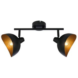 Plafonnier 2 lampes design Brilliant Layton Noir Métal HK17332S86