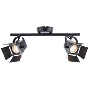 Plafonnier 2 lampes design Brilliant Movie led Noir Métal G08913/76