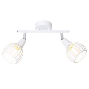 Plafonnier 2 lampes design Lo Select Flow Blanc Métal S80585.2 WH