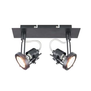 Plafonnier 2 lampes design Lo Select Techno Noir Métal 1146202118-BK MAT