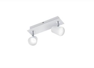 Plafonnier 2 lampes led Trio Narcos Blanc Acier 873170231