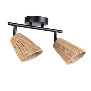 Plafonnier 2 lumières design Corep Playa Noir Métal 656114