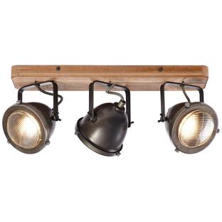 Plafonnier 3 lampes design Brilliant Carmen Wood Gris Bois 72030/84