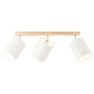 Plafonnier 3 lampes design Brilliant Galance Beige Bois 86730/75