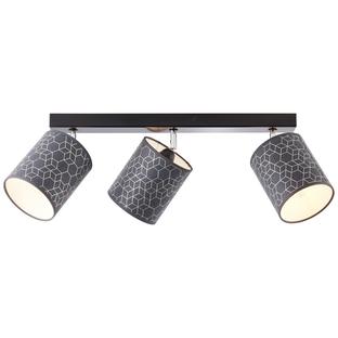 Plafonnier 3 lampes design Brilliant Galance Noir Métal - Tissus 86830/06