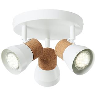 Plafonnier 3 lampes design Brilliant Moka Blanc Métal 75734/75