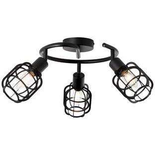 Plafonnier 3 lampes design Brilliant Spacid Noir Métal 48133/76