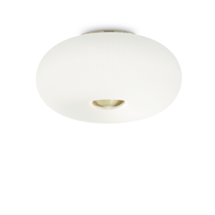 Plafonnier 3 lampes design Ideal lux Arizona Laiton Verre 214504