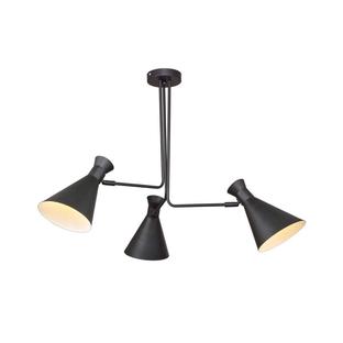 Lustre 3 lampes design Lo Select Arty Noir Métal 5823 BLACK