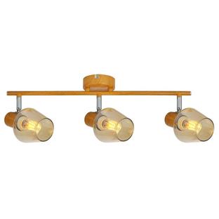 Plafonnier 3 lampes design Lo Select Geai Marron Métal - Verre S87713