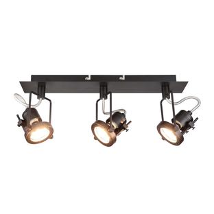 Plafonnier 3 lampes design Lo Select Techno Noir Métal 1146203118-BK MAT