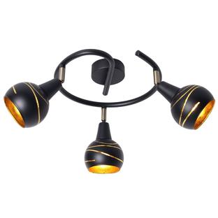 Plafonnier 3 lampes design Lo Select Warm Noir Métal - Verre S80881.3BK