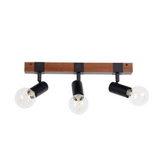 Plafonnier 3 lumières design Corep Aalto Noir Bois 656547