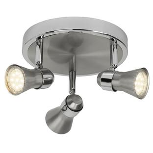 Plafonnier 3 spots led Brilliant Sanny Nickel Mat /chromé Métal G15434/77