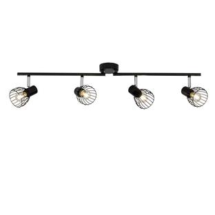 Plafonnier 4 lampes design Brilliant Blacky Noir Métal 62132/06