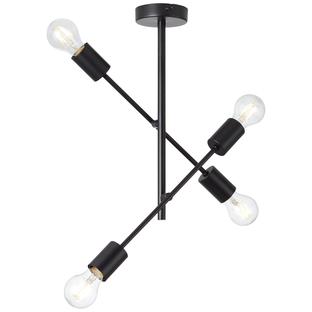 Plafonnier 4 lampes design Brilliant Elvera Noir Métal 99082/06