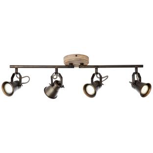 Plafonnier 4 lampes design Brilliant Seed Noir Bois 82232/46