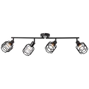 Plafonnier 4 lampes design Brilliant Spacid Noir Métal 48131/76