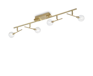 Plafonnier 4 lampes design Ideal lux Maracas Laiton Métal 200354