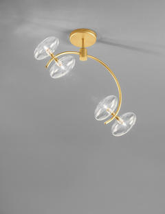 Plafonnier 4 lampes design Metal Lux Dolce Or Métal 261.304.01