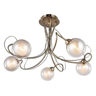 Plafonnier 5 lampes design Lo Select Margot Laiton Métal - Verre NC1203P-5AB