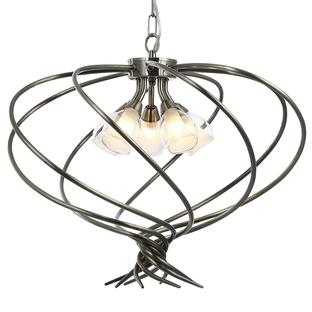 Suspension 5 lampes design Lo Select Mila Laiton Métal - Verre MH16128-5antiq brass