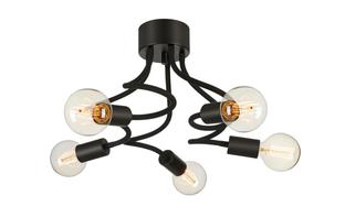 Plafonnier 5 lampes design Markslöjd Medusa Noir Métal 107931