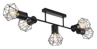 Plafonnier 5 lumières design Globo Priska Noir Métal 54017-5D