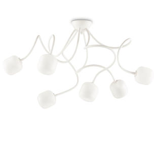 Plafonnier 6 lampes design Ideal lux Octopus Blanc 01 Métal 174921