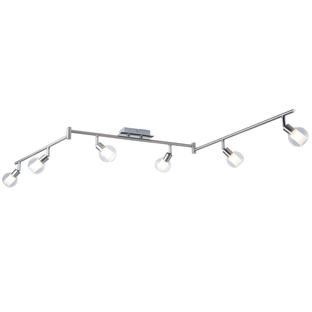 Plafonnier 6 lampes design Lo Select Aria Nickel satiné Métal - Verre A1155/6+508