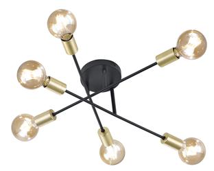 Plafonnier 6 lampes design Trio Cross Noir Métal 606700632