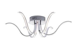 Plafonnier 6 lampes led Leuchten Direkt Valerie Chrome Métal - Verre Acrylique 15342-17