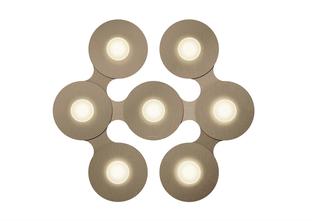 Plafonnier 7 lumières led Grossmann Disc Brun doré Aluminium 77-830-090