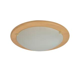 Plafonnier Ezio - Imitation bois / Verre - Corep - 654507