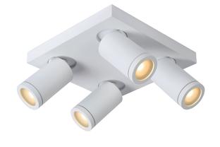 Spot plafond 4 lampes design Lucide Taylor Blanc Aluminium 09930/20/31