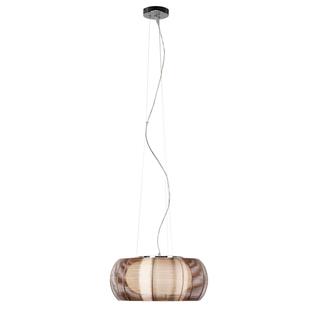 Suspension 2 lampes design Brilliant Relax Beige Métal - Verre 61190/53