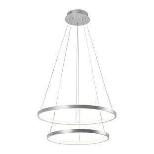 Suspension 2 lampes led Leuchten Direkt Circle Gris Aluminium 11525-21