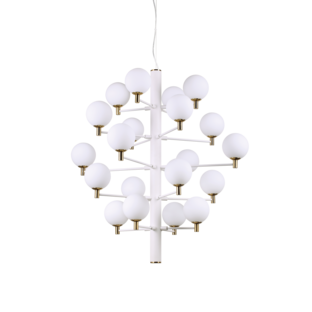 Suspension 20 lampes design Ideal lux Copernico Blanc Métal 197326