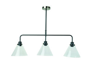 Suspension 3 lampes design Corep Jersey Noir Métal - Verre 650421