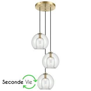 Suspension 3 lampes design Daio Lo Select - Reconditionnée Lo Retour Laiton Metal LOL-DARIO P3B