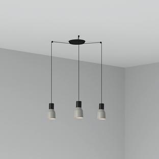 Suspension 3 lampes design Faro Kombo Gris Métal 68591-3L