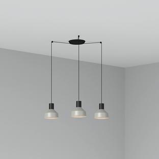 Suspension 3 lampes design Faro Kombo Gris Métal 68593-3L